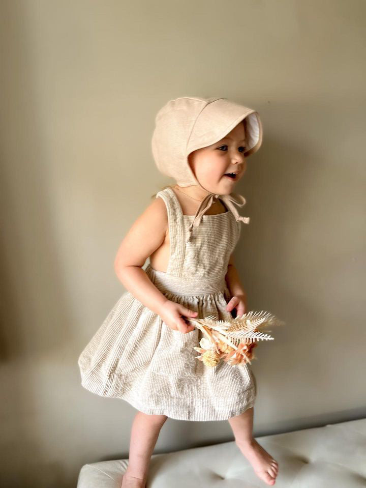 Hazel Pinafore Dress - Eggshell