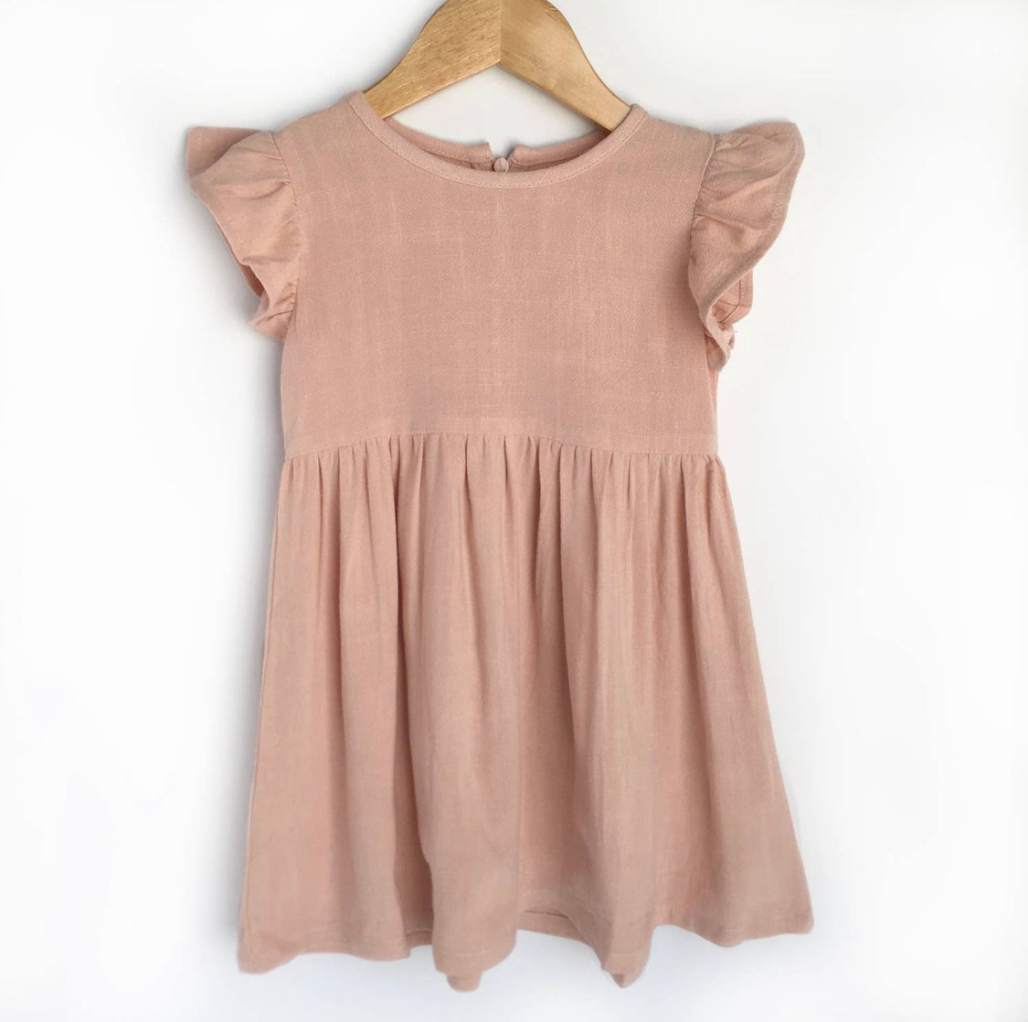 Nora - Pink Flutter Sleeve Dress