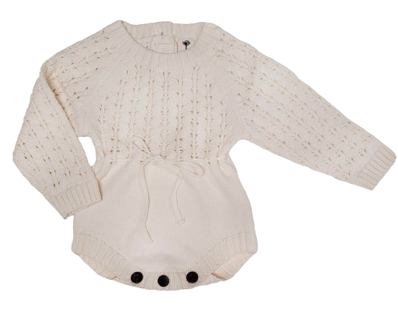 Chloe - Knitted Sweater Romper - Cream