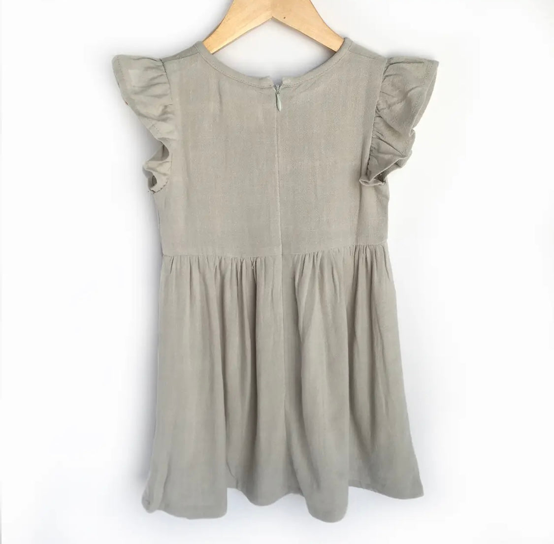 Nora - Grey Flutter Sleeve Dress